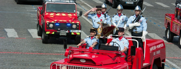 Sapeurs pompiers lors du défilé militaire du 14 juillet à Paris